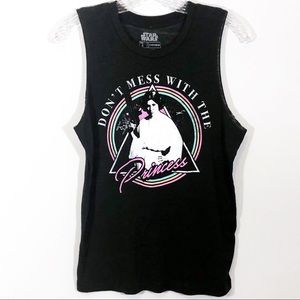 Princess Leia Star Wars sleeveless graphic tee Sm